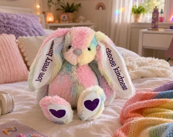 Comfort Gift for Tweens & Teens | Personalized Choose Kindness Stuffy | Love Every Bunny Plush | Encouragement Gift
