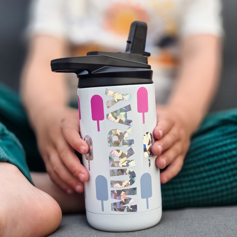 Personalized Popsicle Kids Tumbler: UV Color Changing Stainless Steel ...