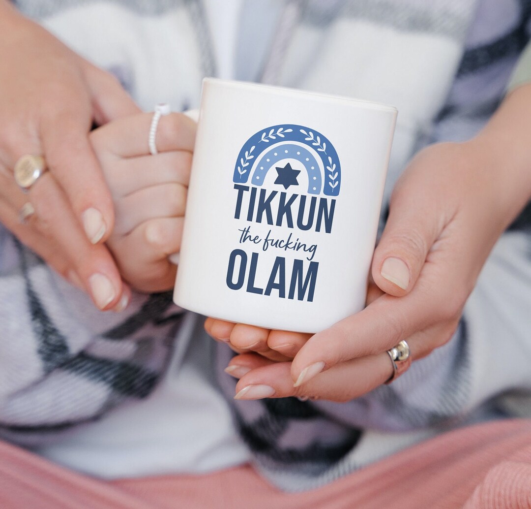 Tikkun Olam Jewish Coffee Mug Repair the World Stand With Israel Cup