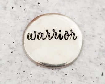 WARRIOR Pocket Stone for Inspiration - Motivational Gift for Friend in Chemo - Comfort Token for Strength -IVF Gift for Her -Comfort for him