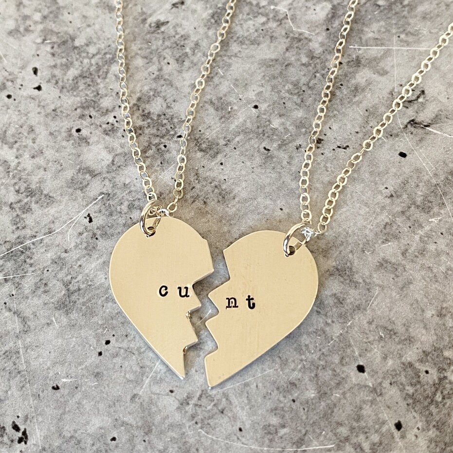 CNT Broken Heart Necklace Friendship Jewelry for Two Best Friends