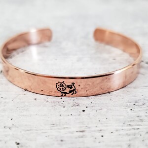 Cow Cuff - Cute Farm Animal Jewelry - Simple Bracelet for Vegans - Animal Rights Supporter Gift - Vegetarian Accessories - Present for Her