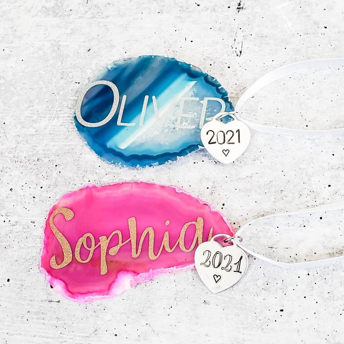 Name Ornament für Kind Achat Kristall Babys erstes | Etsy