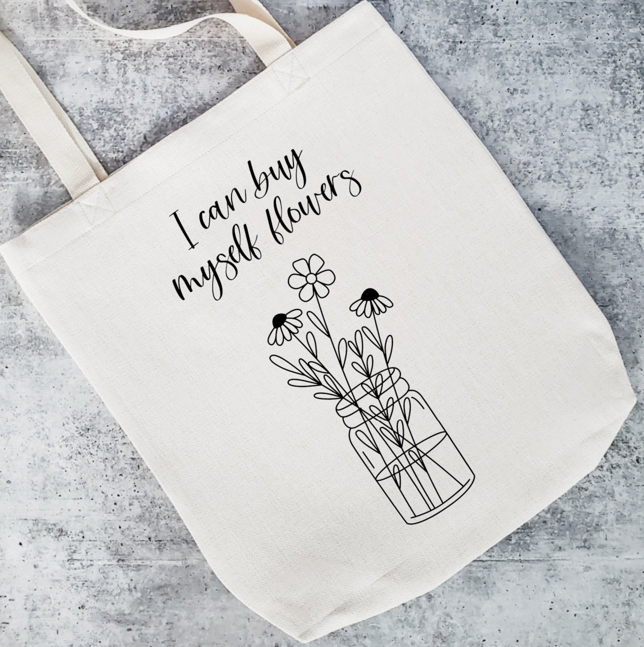 Flower Girl Canvas Tote Bag For Women - Aesthetic Reusable Grocery Shoulder Bag, 15.7" X 13.7", Bridal Party Gift