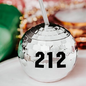 Area Code Disco Ball Tumbler: Personalized Party Cup