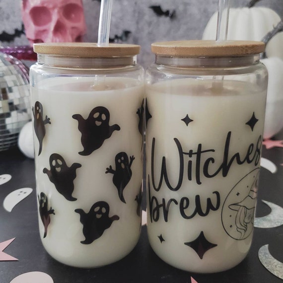 Witches Coffee - Personalized Custom Witch Glass Cup, Iced Coffee