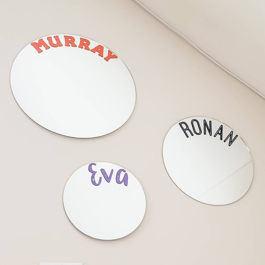 Name Mirror Safety Mirror for Baby Nursery Montessori Mirror for