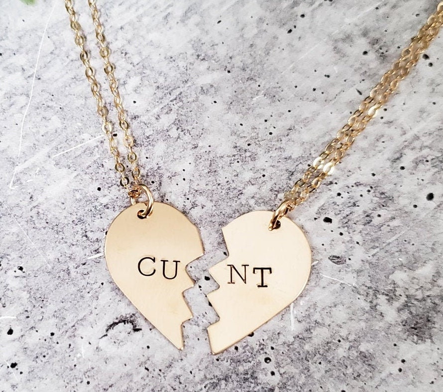 CNT Broken Heart Necklace Friendship Jewelry for Two Best Friends