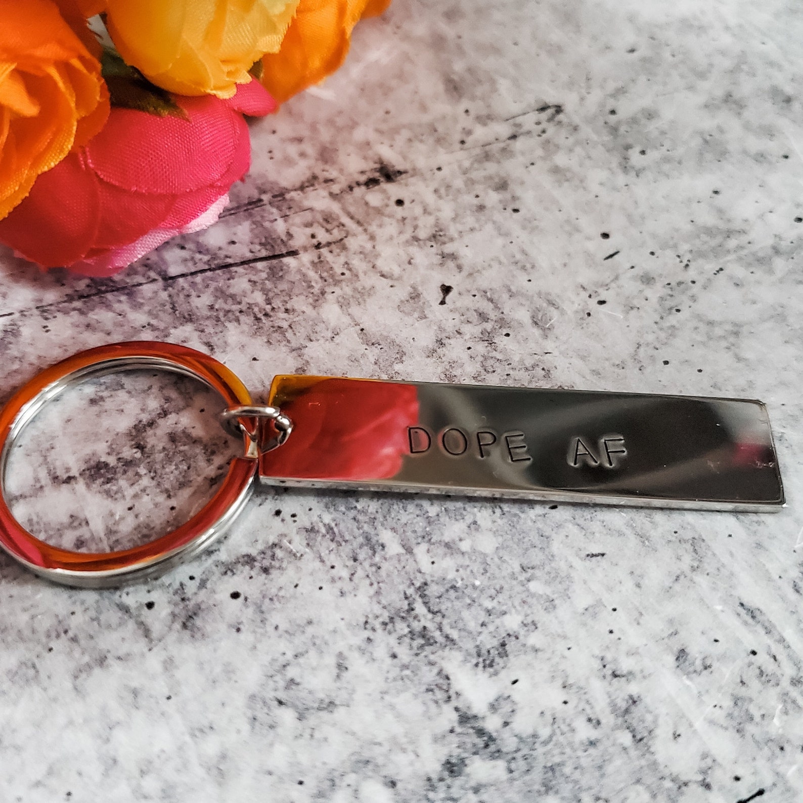 DOPE AF Bar Keychain Personalized Keyring Funny Gift for Etsy