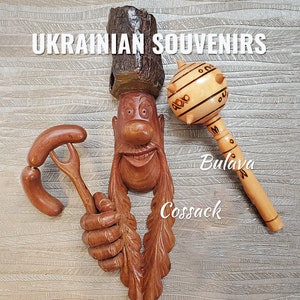 Ukrainian Souvenirs Gifts: Cossack, Bulava, Petrykivka Painted Chicken