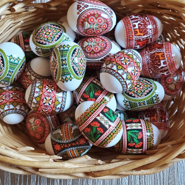 Easter Eggs | Писанки | Russian & Ukrainian Folk Art | Decorated with Sleeve Wraps | Perfect gift for Easter. 9 and more eggs=free shipping