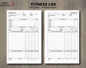 Fitness Log | Workout Tracker | Instant Download | Printable | 5.5" x 8.5"