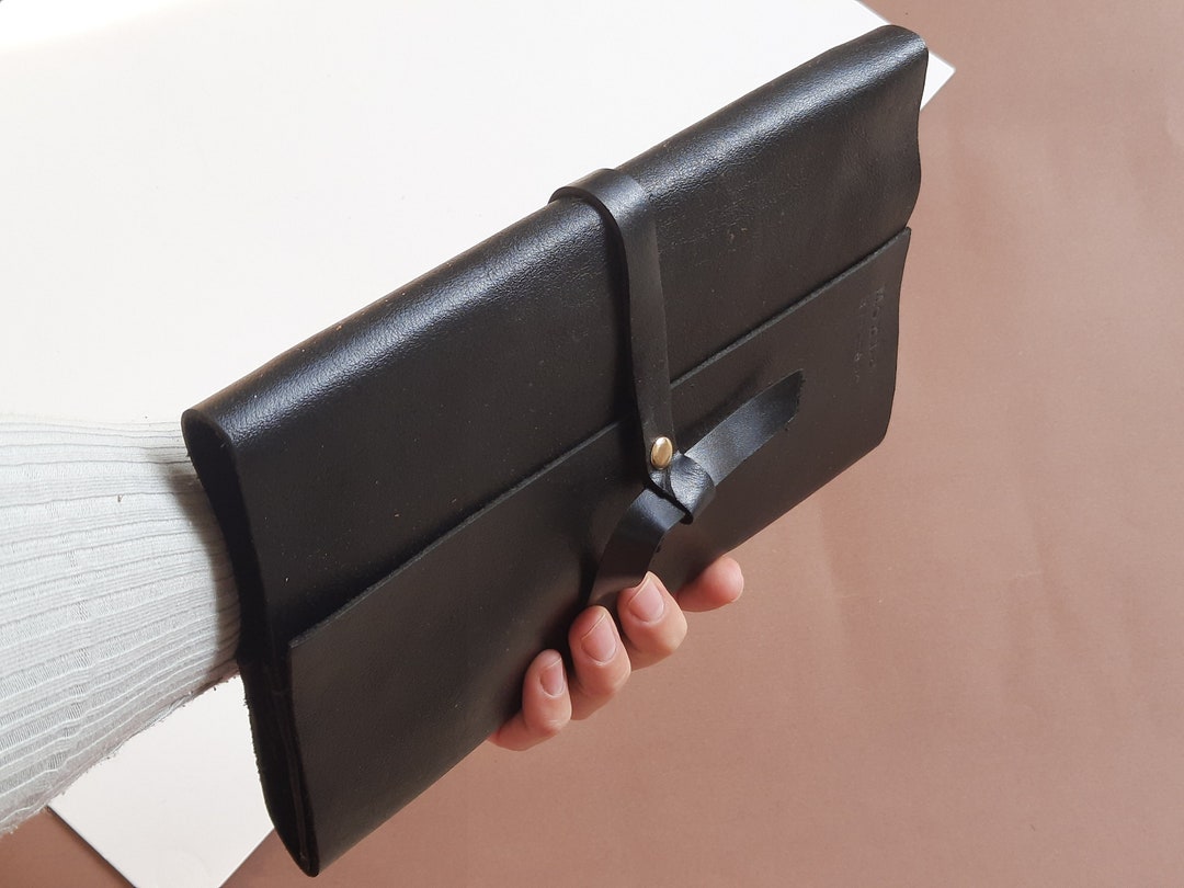 Black Leather Book Cover Leather Book Cover Handmade Leather Etsy