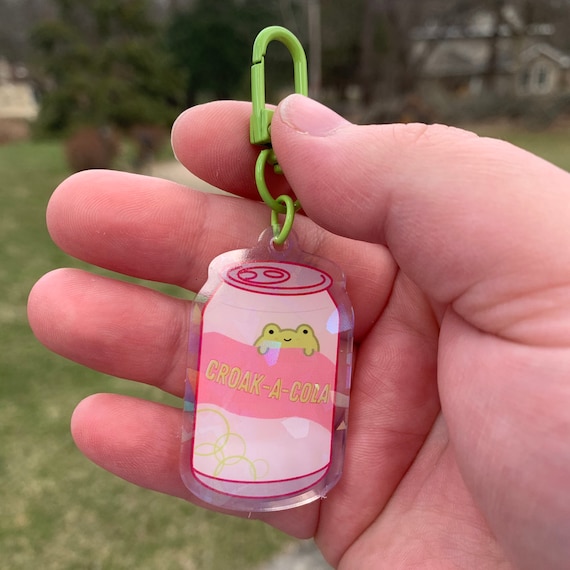 Croak a Cola Holographic Keychain Etsy