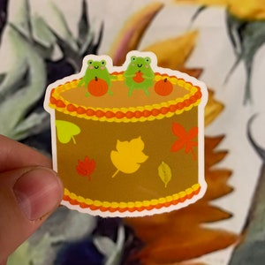 Fall Frog Cake Sticker