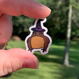 Mini Witch Hat Frog Toad Sticker