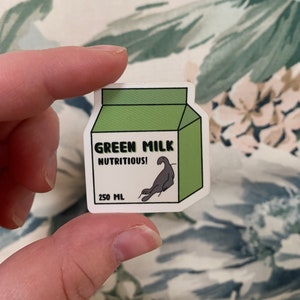 Mini Green Milk Carton Sticker