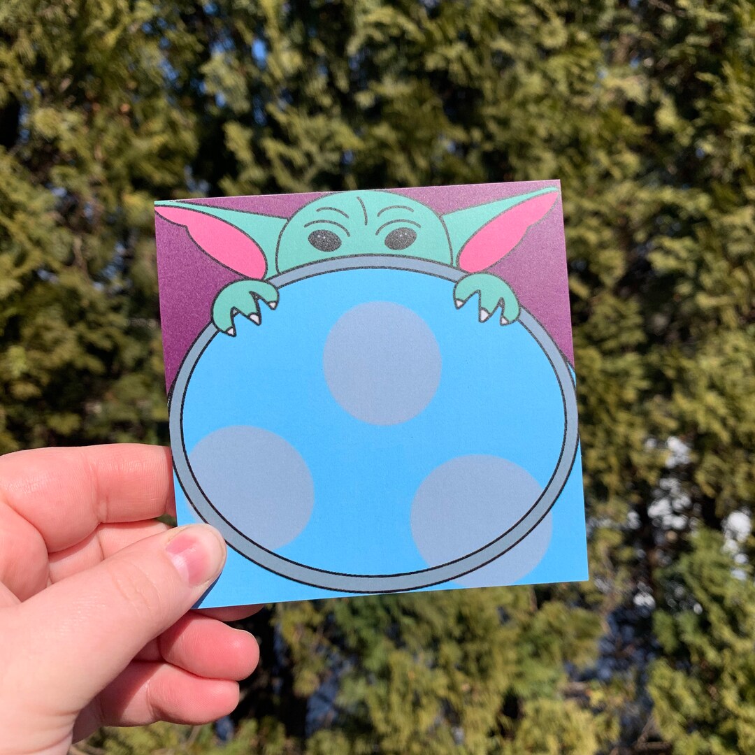 Baby Yoda Egg Memo Pad Star Wars Notepad Etsy