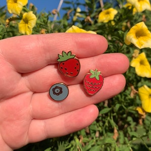 Little Berry Strawberry Blueberry Raspberry Pins