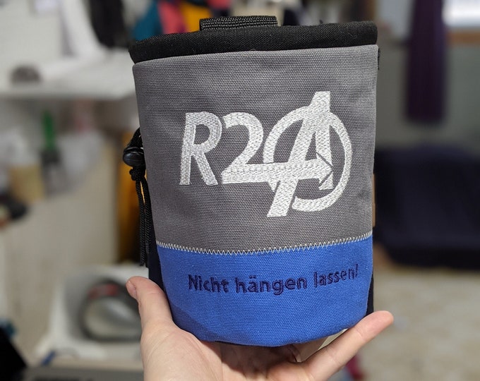 Custom LOGO Embroidered Rock Climbing Chalk Bag | Gift For Climber | Unique Personalized Gift | Christmas Gift