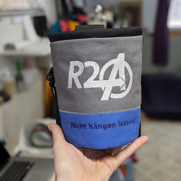 Custom LOGO Embroidered Rock Climbing Chalk Bag | Gift For Climber | Unique Personalized Gift | Christmas Gift