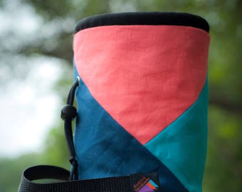 Rock Climbing Chalk Bag | Coral Triangle Design | Gift For Climber | Handmade Chalk Bag