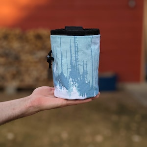 Rock Climbing Chalk Bag LIMITED EDITION | Abstract Forest Chalk Bag | Gift For Climbers | Handmade Chalk Bag