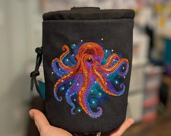 Octopus Embroidered Rock Climbing Chalk Bag | Chalk Bag Gift For Climber | Unique Gift | Christmas Gift