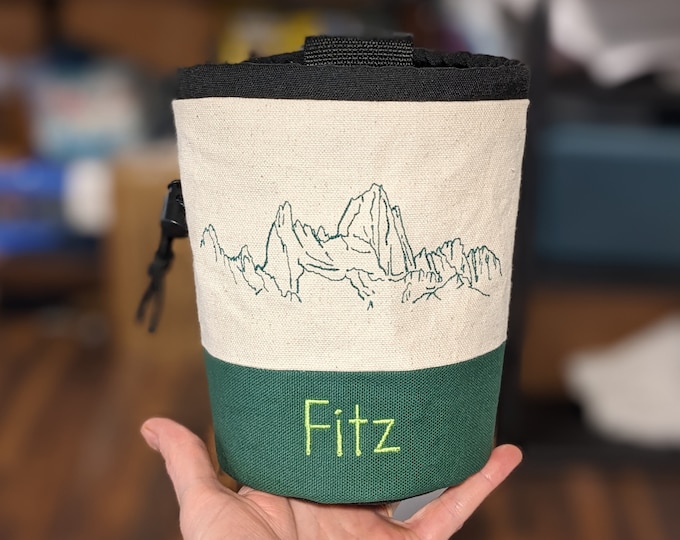 Mountain Embroidered Rock Climbing Chalk Bag | Gift For Climber | Unique Personalized Gift | Christmas Gift
