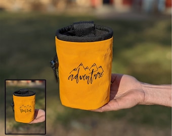 Embroidered Rock Climbing Chalk Bag | Choose Your Text Custom Chalk Bag | Gift For Climber | Unique Personalized Gift | Christmas Gift