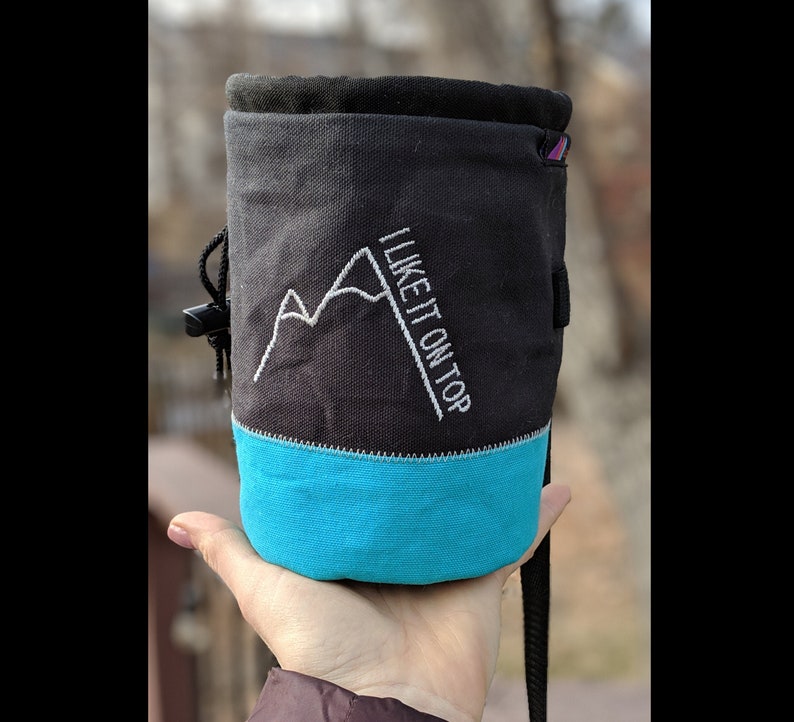 Embroidered Rock Climbing Chalk Bag Custom Mountain Chalk Etsy