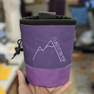 Embroidered Rock Climbing Chalk Bag | Custom Mountain Chalk Bag | Gift For Climber | Unique Personalized Gift | Climber Christmas Gift