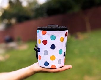 Polka Dot Rock Climbing Chalk Bag | Limited Edition Colorful Chalk Bag | Gift For Climbers | Handmade Chalk Bag