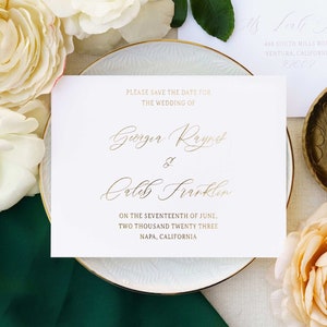 Gold Foil Save the Date Grandmillennial Style | Semi Custom