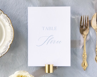 Dusty Blue Table Number Signs