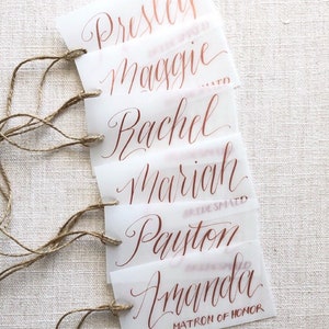 Bridesmaid Gift Tags - Calligraphy Dress Hanger Tags