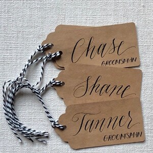 Kraft Paper Calligraphy Gift Tags: Personalized Christmas Favor Tag