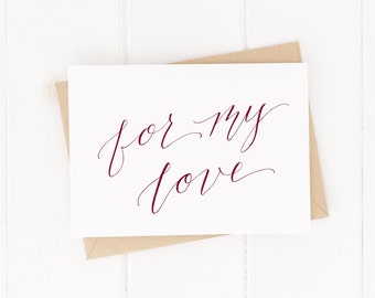 Calligraphy Valentine's Day Card - Download Printable File