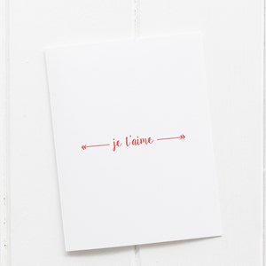 Je t'aime Valentinstagskarte - Französischer Valentinstag - druckbare Valentinstagskarte - je t'aime Karte - herunterladbare Valentinstagskarte - Pfeile valentine