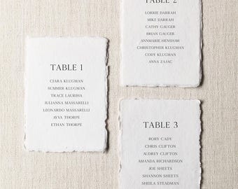 Handmade Paper Seating Chart Cards