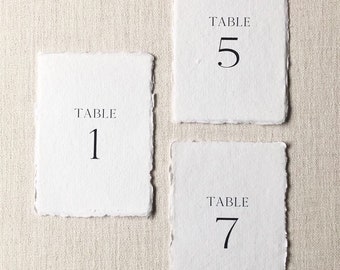 Handmade Paper Table Number Signs