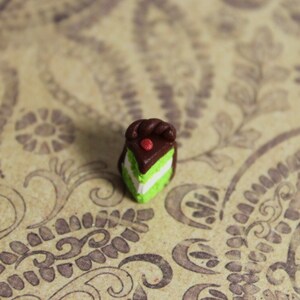 Cake Charme, Polymeer Klei, Miniatuur Chocolade Cake, Groen, Bruin