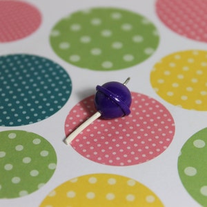 Polymer Clay Sucker Charm, Lollipop, Miniature food, Mini candy