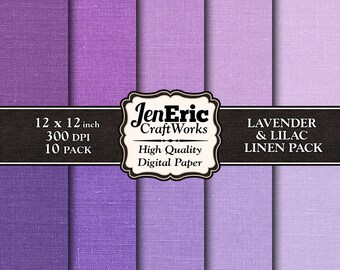 Purple Linen Texture Digital Paper, Spring Fabric Pattern (12x12, 10-Pack) (Digital Download)