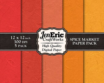 Spice Market Textured Digital Paper Pack (12x12, 5 Pack)