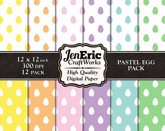 Pastel Easter Egg Digital Paper Pack, 12x12 (Digital Download)