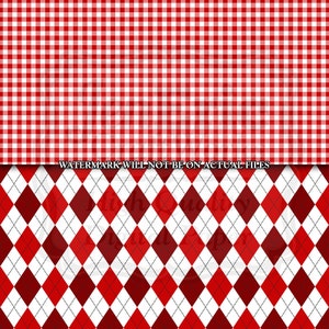 Red Digital Pattern Pack, Printable Red Digital Patterns, Red White ...