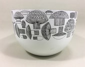 FINEL Made in Finland mushroom enamel decorative console fruit kitchen bowl Kaj Franck MCM mid century