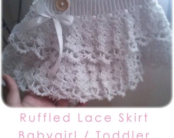 Falda de encaje con volantes