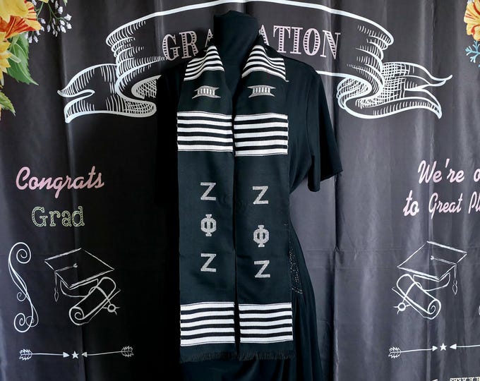 Zeta Phi Zeta Kente Stoles-Black